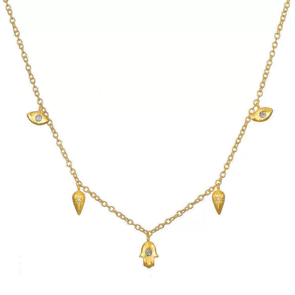 Wholesale Necklace Snake Pendant Copper Chain Titanium Steel Inlaid Zircon Retro Animals Geometric Electroplating