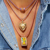 Wholesale Necklace Snake Pendant Copper Chain Titanium Steel Inlaid Zircon Retro Animals Geometric Electroplating