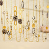 Wholesale Necklace Stainless Steel Acrylic Circle Leopard Print Woolen Electroplated 316L Stainless Steel Unisex