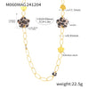 Wholesale Necklace Stainless Steel Acrylic Circle Leopard Print Woolen Electroplated 316L Stainless Steel Unisex