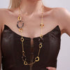 Wholesale Necklace Stainless Steel Acrylic Circle Leopard Print Woolen Electroplated 316L Stainless Steel Unisex