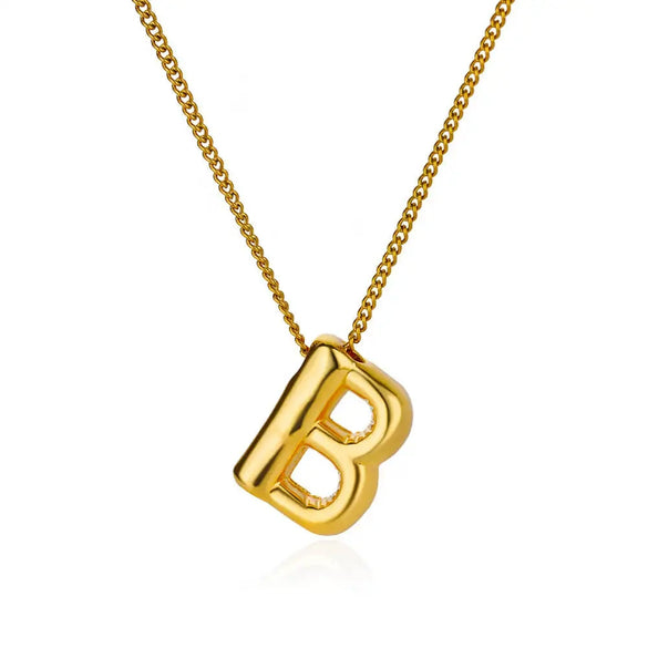 Wholesale Necklace Stainless Steel Alloy Letter Balloon 3D Initial Gold Plated Electroplated Unisex