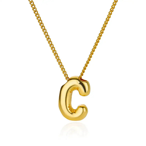 Wholesale Necklace Stainless Steel Alloy Letter Balloon 3D Initial Gold Plated Electroplated Unisex