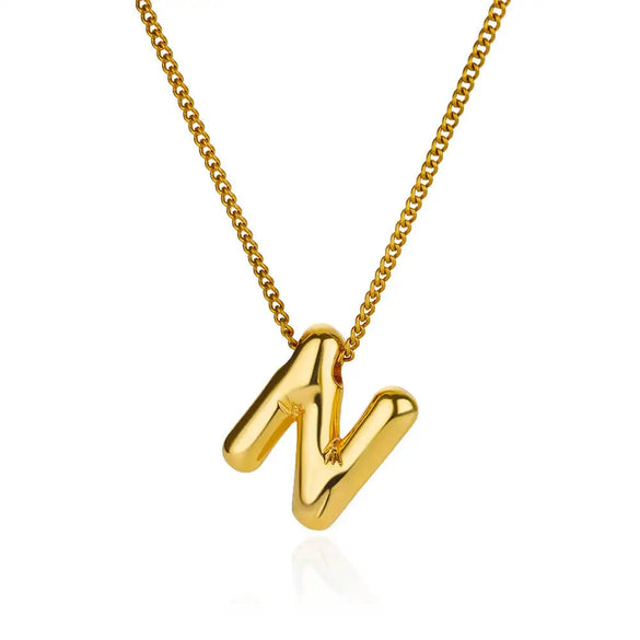 Wholesale Necklace Stainless Steel Alloy Letter Balloon 3D Initial Gold Plated Electroplated Unisex