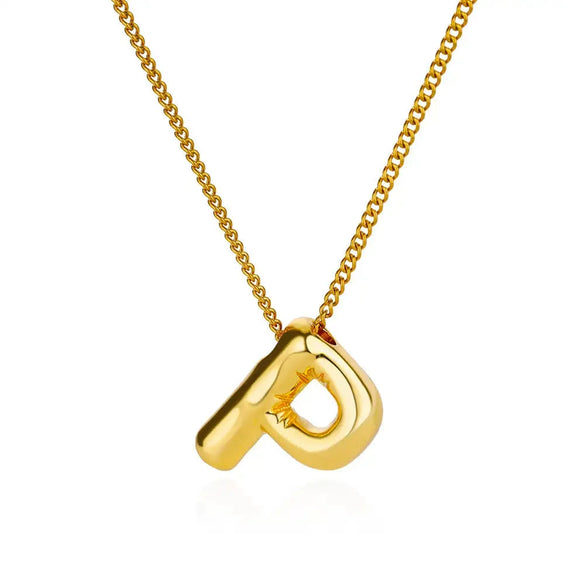 Wholesale Necklace Stainless Steel Alloy Letter Balloon 3D Initial Gold Plated Electroplated Unisex