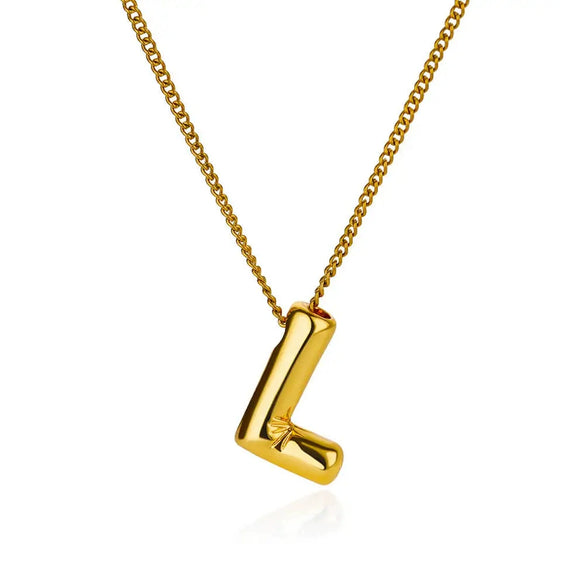 Wholesale Necklace Stainless Steel Alloy Letter Balloon 3D Initial Gold Plated Electroplated Unisex