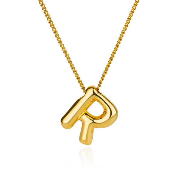 Wholesale Necklace Stainless Steel Alloy Letter Balloon 3D Initial Gold Plated Electroplated Unisex