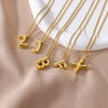 Wholesale Necklace Stainless Steel Alloy Letter Balloon 3D Initial Gold Plated Electroplated Unisex