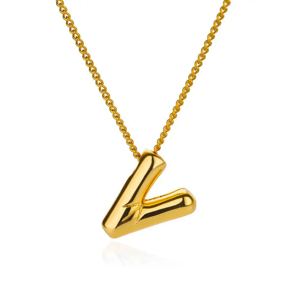 Wholesale Necklace Stainless Steel Alloy Letter Balloon 3D Initial Gold Plated Electroplated Unisex