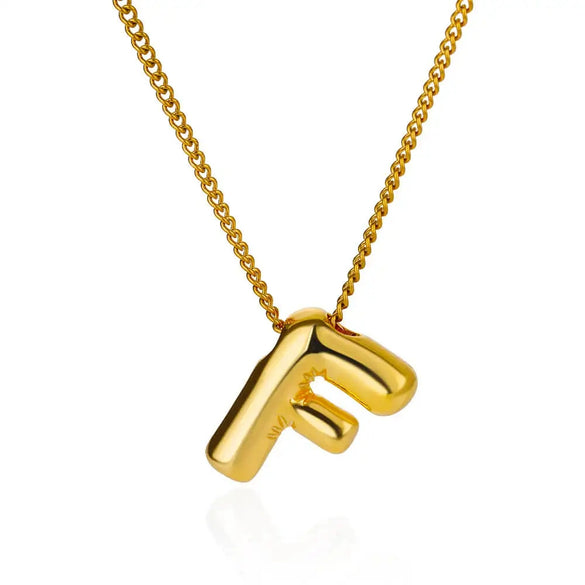 Wholesale Necklace Stainless Steel Alloy Letter Balloon 3D Initial Gold Plated Electroplated Unisex