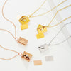 Wholesale Necklace Stainless Steel Alloy Openable Envelope Style With Flowers Electroplating For Women