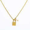 Wholesale Necklace Stainless Steel And Titanium Steel With 26 Letters Pearl Lock Pendant And 12 Constellations Handmade Ochain Plated With 18K Gold For Women