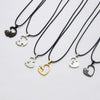 Wholesale Necklace Stainless Steel Animal Cat Pendant With Black And White Kitten Embrace Love Pattern Leather Rope Chain Electroplated