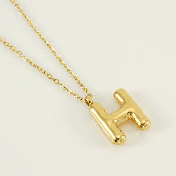 Wholesale Necklace Stainless Steel Chubby Bubble Letter Design Polished Unisex Cross Chain