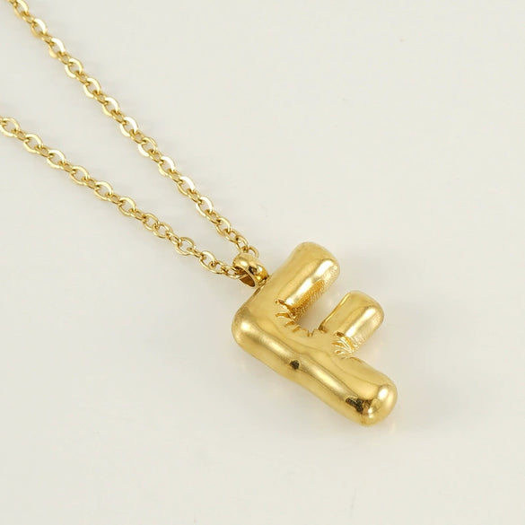 Wholesale Necklace Stainless Steel Chubby Bubble Letter Design Polished Unisex Cross Chain