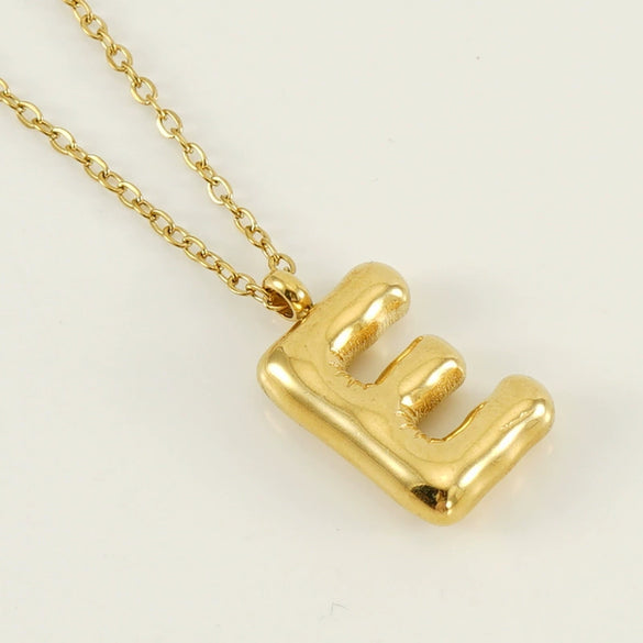 Wholesale Necklace Stainless Steel Chubby Bubble Letter Design Polished Unisex Cross Chain