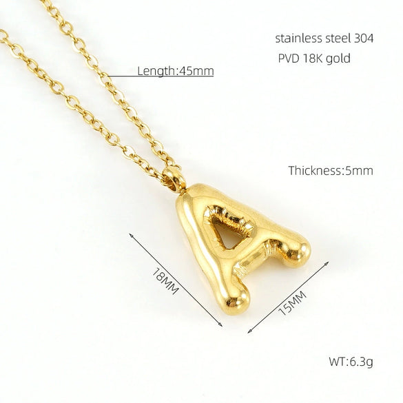 Wholesale Necklace Stainless Steel Chubby Bubble Letter Design Polished Unisex Cross Chain