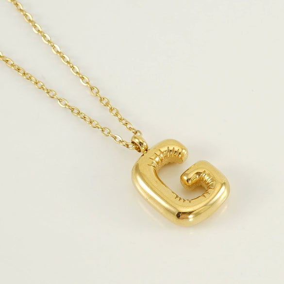 Wholesale Necklace Stainless Steel Chubby Bubble Letter Design Polished Unisex Cross Chain