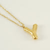 Wholesale Necklace Stainless Steel Chubby Bubble Letter Design Polished Unisex Cross Chain