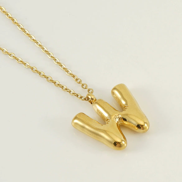 Wholesale Necklace Stainless Steel Chubby Bubble Letter Design Polished Unisex Cross Chain