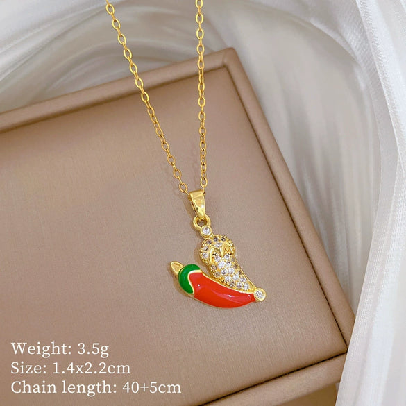 Wholesale Necklace Stainless Steel Copper Animal Zodiac Cartoon Minimalist Style