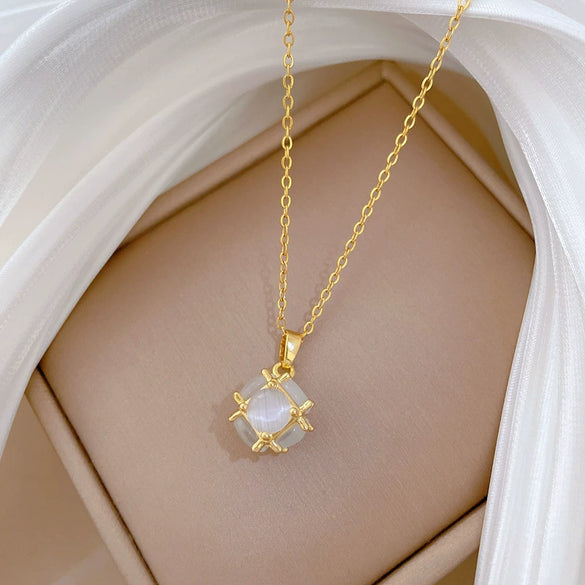 Wholesale Necklace Stainless Steel Copper Cat's Eye Ball Animal Zodiac Cartoon Style Unisex