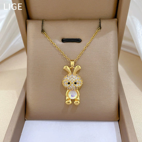 Wholesale Necklace Stainless Steel Copper Geometric Cartoon Light Luxury Elegant Gorgeous Unisex