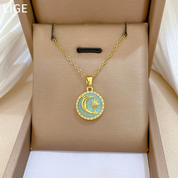 Wholesale Necklace Stainless Steel Copper Geometric Cartoon Minimalist Style For Unisex