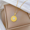 Wholesale Necklace Stainless Steel Copper Geometric Daisy Style
