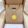 Wholesale Necklace Stainless Steel Copper Geometric Daisy Style