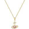 Wholesale Necklace Stainless Steel Copper Geometric Love Star Full Diamond Cartoon Minimalist Style Unisex