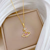 Wholesale Necklace Stainless Steel Copper Geometric Love Star Full Diamond Cartoon Minimalist Style Unisex