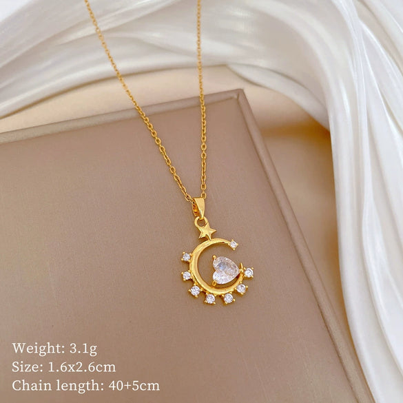 Wholesale Necklace Stainless Steel Copper Geometric Luxury Women's Allmatch Clavicle Chain