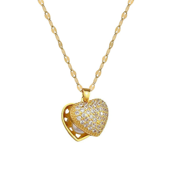 Wholesale Necklace Stainless Steel Copper Heart Geometric Style