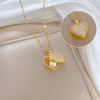 Wholesale Necklace Stainless Steel Copper Heart Geometric Style