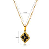 Wholesale Necklace Stainless Steel Cross Chain With Peacock Fritillary Clover Pendant Electroplated