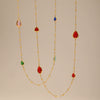 Wholesale Necklace 316L Stainless Steel Czech Faceted Glass Water Drop Triangular Geometric Light Luxury Electroplating Women's