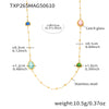 Wholesale Necklace 316L Stainless Steel Czech Faceted Glass Water Drop Triangular Geometric Light Luxury Electroplating Women's