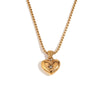 Wholesale Necklace Stainless Steel Electroplated Gold Horn Pattern Heartshaped For Women