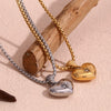 Wholesale Necklace Stainless Steel Electroplated Gold Horn Pattern Heartshaped For Women