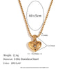 Wholesale Necklace Stainless Steel Electroplated Gold Horn Pattern Heartshaped For Women