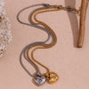 Wholesale Necklace Stainless Steel Electroplated Gold Horn Pattern Heartshaped For Women