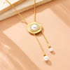 Wholesale Necklace Stainless Steel Flower Bow Tie Pattern Irregular Round Pendant Electroplating Design For Women