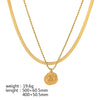 Wholesale Necklace Stainless Steel French Retro Style Geometric Pattern Electroplated For Women
