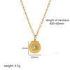 Wholesale Necklace Stainless Steel French Retro Style Heart Geometric Love Devil's Eye Pendant Electroplated For Women
