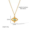 Wholesale Necklace Stainless Steel French Retro Style Heart Geometric Love Devil's Eye Pendant Electroplated For Women