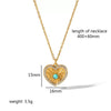 Wholesale Necklace Stainless Steel French Retro Style Heart Geometric Love Devil's Eye Pendant Electroplated For Women