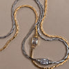 Wholesale Necklace Stainless Steel Geometric Braided Chain Mixed Gemstone Setting 18K Gold Plated