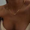 Wholesale Necklace Stainless Steel Geometric Braided Chain Mixed Gemstone Setting 18K Gold Plated