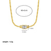 Wholesale Necklace Stainless Steel Geometric Braided Chain Mixed Gemstone Setting 18K Gold Plated
